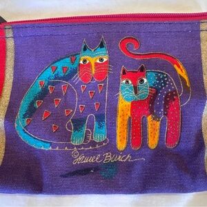 Laurel Burch Organizer Makeup Bag Cosmetic Pouch Feline Minis Collection NWOT
